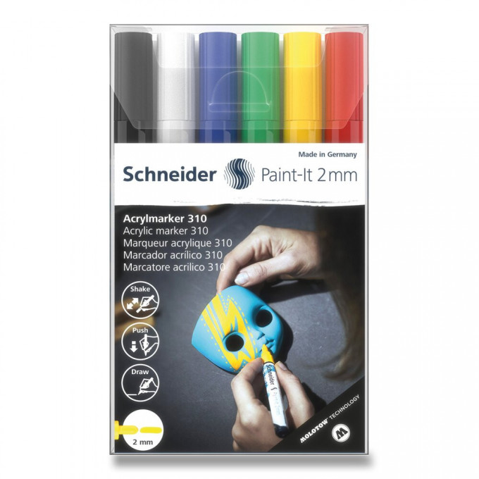 Akrylový popisovač Schneider Paint-It 310 souprava V1, 6 barev