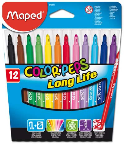 Detské fixky Maped Color´ Peps- 12 farieb