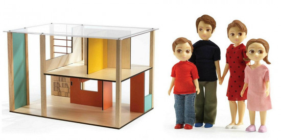 Casa delle bambole - casa moderna - set con famiglia - Tom e Marion
