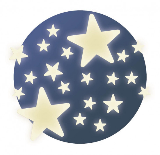 Leuchtende Wandsticker Stars in weiß (65 Teile)