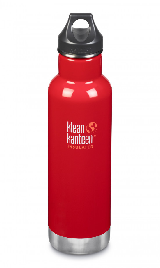 Nerezová termolahev Klean Kanteen Insulated Classic w/Loop Cap - mineral red 592 ml