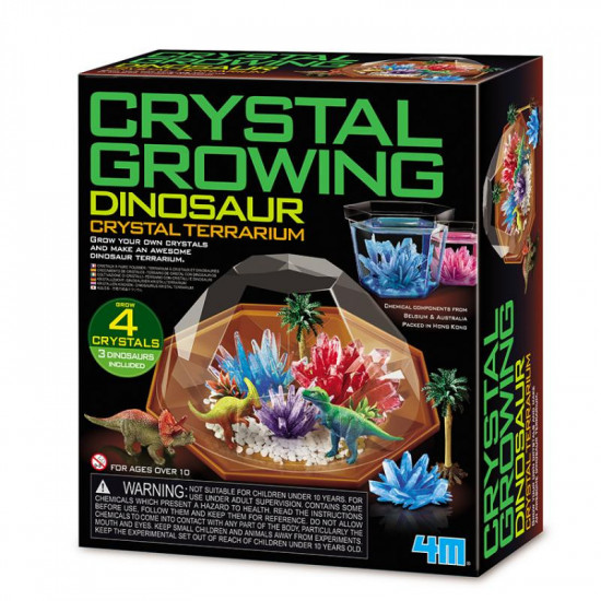 Terrario per dinosauri con cristalli