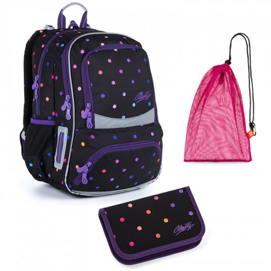 Sada pre školáčku Topgal NIKI G SET MEDIUM - školská taška, vrecko na prezuvky, školský peračník