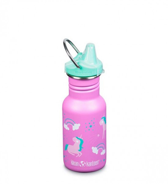 Detská fľaša z nehrdzavejúcej ocele Klean Kanteen Kid Classic Narrow w/Sippy Cap - unicorns 355 ml