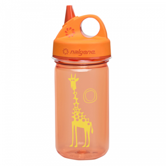 Dětská lahev na pití Nalgene Grip´n Gulp - Orange Girafee, 350 ml