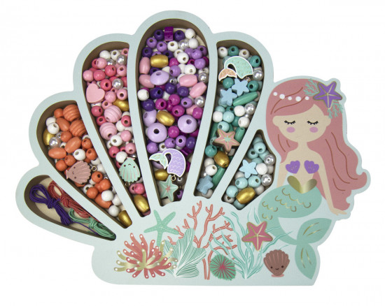 Perline di legno colori pastello - Sirena, 400 pezzi