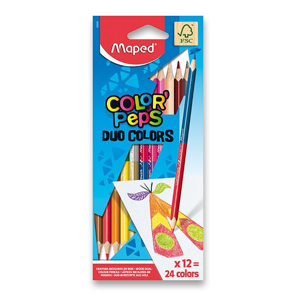 Barvice Maped Color'Peps Duo – obojestranske barvice, 24 barv