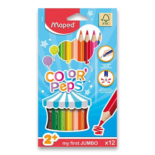 Pastelli Maped Color´Peps Jumbo - 12 colori