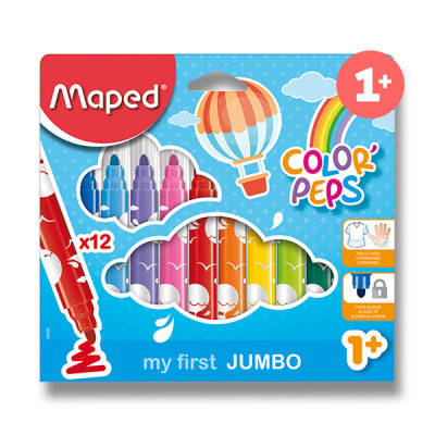 Levně Dětské fixy Maped Color´Peps Jumbo - 12 barev