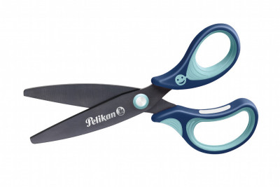 Levně Dětské ergonomické nůžky Griffix s kulatou špičkou - pro praváky, modré