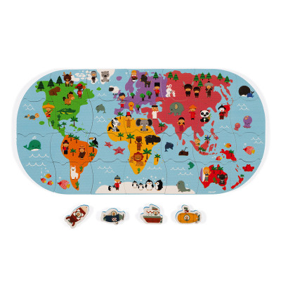 Levně Puzzle - Mapa světa - hračka do vody - 28 ks