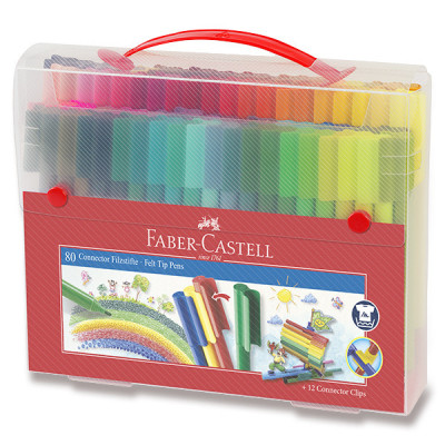 Levně Dětské fixy Faber-Castell Connector taška - 80 barev