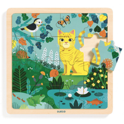 Levně Dřevěné puzzle - kočička Lily - 16 ks