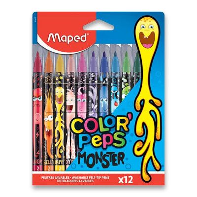 Levně Dětské fixy Maped Color'Peps Monster - 12 barev