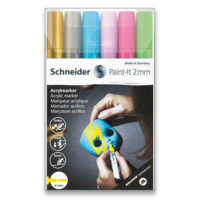 Levně Akrylový popisovač Schneider Paint-It 310 souprava V2, 6 barev