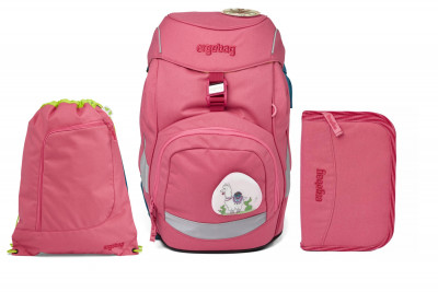 Školní set Ergobag prime - Eco pink - batoh + penál + sportovní pytel