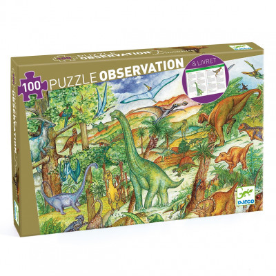 Levně Vyhledávací puzzle s plakátem - Dinosauři - 100 ks