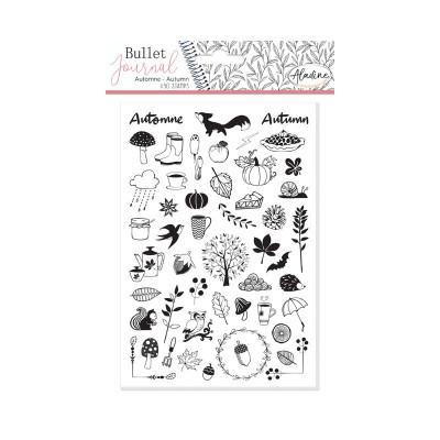 Diářová razítka Stampo BULLET JOURNAL, 50 ks - Podzim