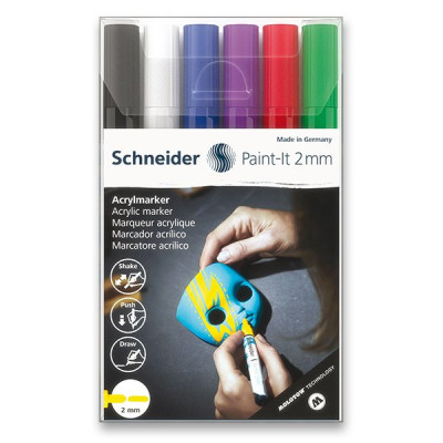 Levně Akrylový popisovač Schneider Paint-It 310 souprava V1, 6 barev