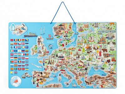Levně Magnetická mapa Evropy - společenská hra 3 v 1