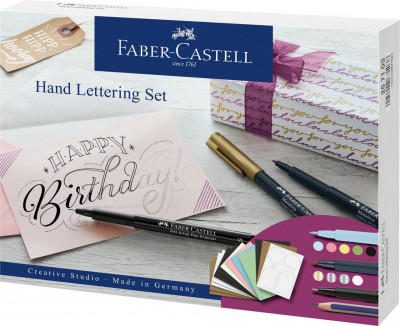 Levně Kreativní sada - Popisovače Faber-Castell Pitt Artist Pen Hand Lettering - 12 ks
