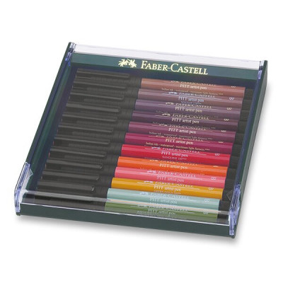 Levně Popisovače Faber-Castell Pitt Artist Pen Brush - 12 ks, podzimní barvy