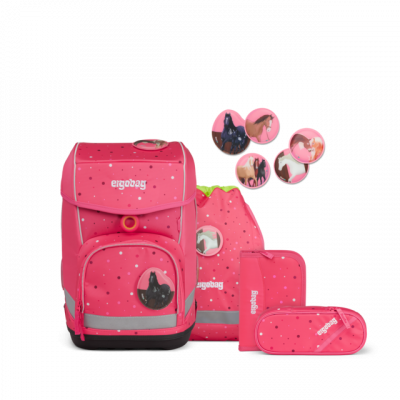 Levně Školní 5dílný set Ergobag Cubo - Pink confetti