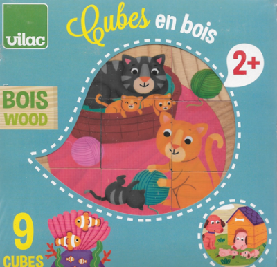 Vilac – drevené obrázkové kocky zvieratká
