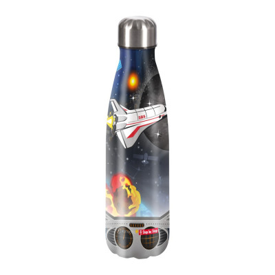 Dvoustěnná lahev na pití z nerezové oceli Step by Step, 0,50 l, Vesmírná raketa Rico