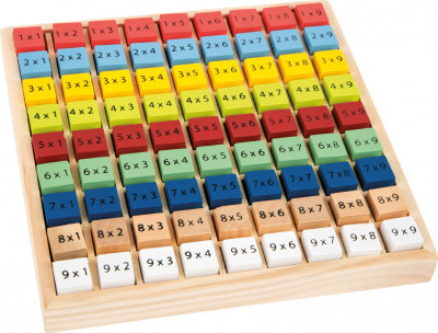Dřevěná vzdělávací tabulka - barevná násobilka