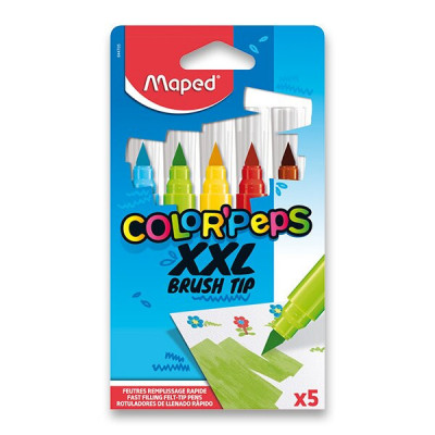 Fixy Maped Color´Peps XXL Brush, 5 barev