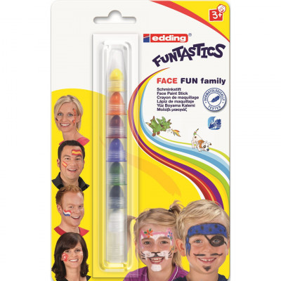 Levně Obličejové barvy Edding Face Fun Family - 7 barev