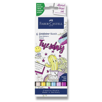 Popisovač Faber-Castell Goldfaber Sketch Dual Marker Kawaii, 6 ks