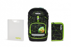 Školní set Ergobag prime Fluo race - batoh + penál + desky