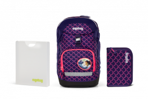Školní set Ergobag prime Fluo růžový - batoh + penál + desky