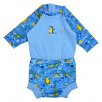 Plavky Happy Nappy UV obleček 3/4 rukáv Krokodýli L (6-14 měs.)