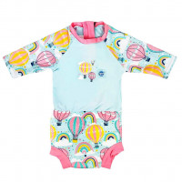 Plavky Happy Nappy UV obleček 3/4 rukáv Up & Away L (6-14 měs.)