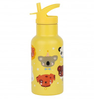 A Little Lovely Company - nerezová láhev na pití, 350 ml - zvířecí kamarádi