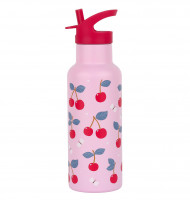 A Little Lovely Company - nerezová láhev na pití, 500 ml - třešně