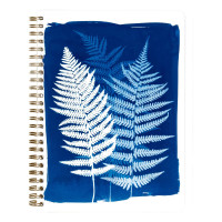 Kroužkový blok Cyanotype, A5, 74 listů, linkovaný - kapradí