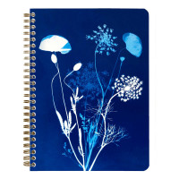 Kroužkový blok Cyanotype, A5, 74 listů, linkovaný - luční kvítí