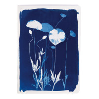 Sešit Cyanotype, A5, 32 listů, linkovaný - květy máku
