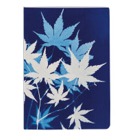 Sešit Cyanotype, A6, 32 listů, linkovaný - javorové listy