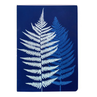 Sešit Cyanotype, A6, 32 listů, linkovaný - kapradí