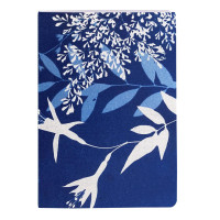 Sešit Cyanotype, A6, 32 listů, linkovaný - květy
