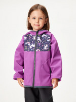 Softshellová bunda s fleecem Basic, Ostružinová, Jednorožci - vel. 128/134