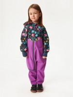 Softshellová kombinéza s fleecem Mini, Ostružinová, Kytičky - vel. 74/80