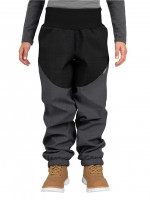 Softshellové kalhoty s beránkem Light, Šedá Žíhaná, Černá Žíhaná - vel. 128/134