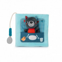 Lilliputiens - textilní knížka s prstovou loutkou - vlk Ludvík - Sleva poškozený obal