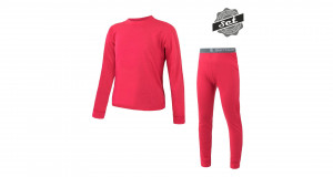SENSOR MERINO AIR SET dětský triko dl.rukáv + spodky magenta -120